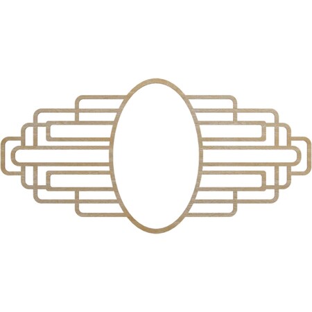 Ekena Millwork Elizabeth Wood Fretwork Pierced Medallion, 30"W x 15"H x 8 1/4"IW x 14 1/4"IH x 3/8"T, Hickory CMWP30X15X0375EBHI